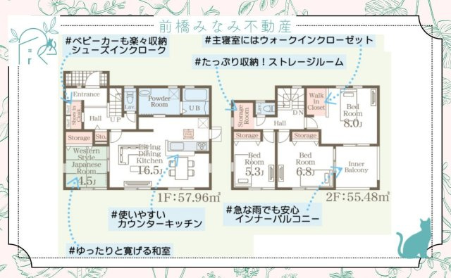 【新築】渋川市金井第１８　７号棟(全８棟)　リーブルガーデン　新築建売分譲の間取り