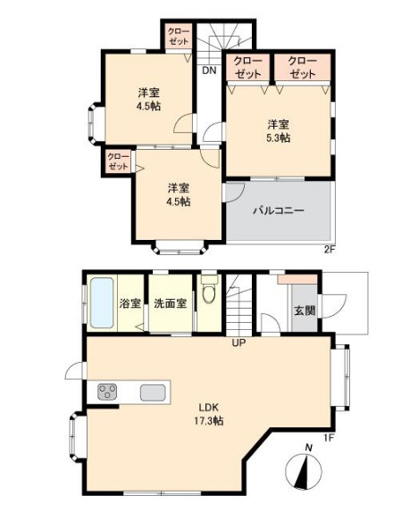 平塚市片岡　中古戸建の間取り