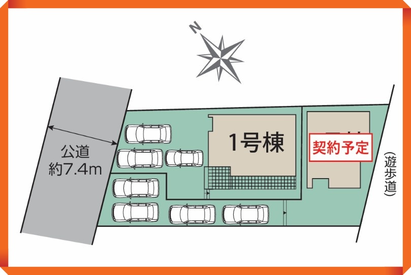 ブルーミングガーデン　豊田市宝町十三塚　全２棟の区画図|上品な街並みに調和する区画。落ち着いた住環境が、末永く愛される住まいづくりの理由となっています。