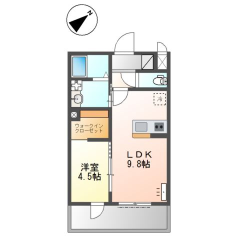 加古川市加古川町粟津のアパートの間取り