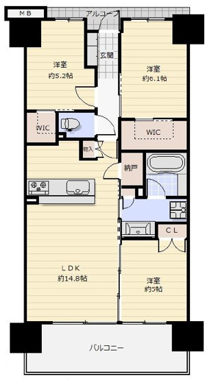 【間取り】 | シティテラス神崎川駅前シーズンズテラス | 平成２８年１月建築・南向き・陽当り良好
