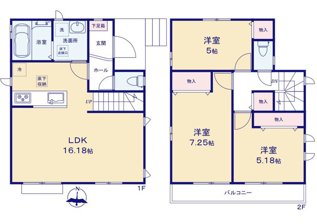 【間取り】 | 新築戸建の3LDKは、人気の間取りとなるため、数多くの物件を取り揃えています。広いリビングルームは、家族だけでなく、知人を呼んでの食事会にも対応可能です。3部屋あるので、子供部屋にすることも可能です。