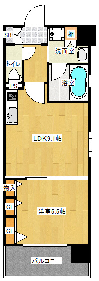 ピアッツァレント奈良医大前の間取り|1LDK