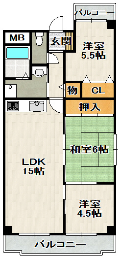 エリーナ宝塚の間取り