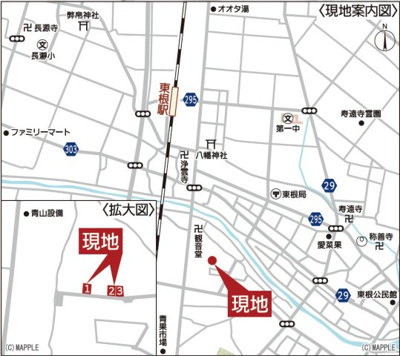 【地図】 | Cradle garden　東根市六田　3号棟 | ★内覧予約でブランド米2kg★