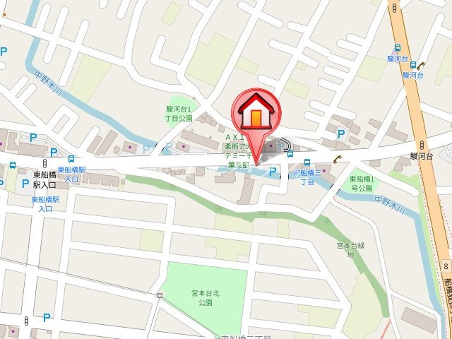 船橋市東船橋３丁目の賃貸マンションの地図