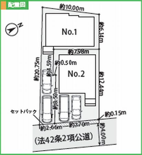 【仲介手数料０円】茅ヶ崎市浜須賀3期　新築一戸建て　全2棟の区画図|【仲介手数料０円】茅ヶ崎市浜須賀3期　新築一戸建て　全2棟
