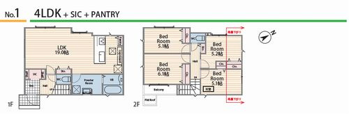 【間取り】 | 【仲介手数料０円】茅ヶ崎市浜須賀3期　新築一戸建て　全2棟 | 1号棟【仲介手数料０円】茅ヶ崎市浜須賀3期　新築一戸建て　全2棟