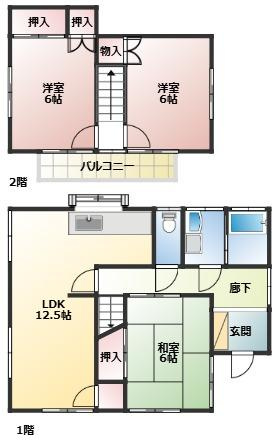 越谷市弥栄町１丁目の一戸建ての間取り