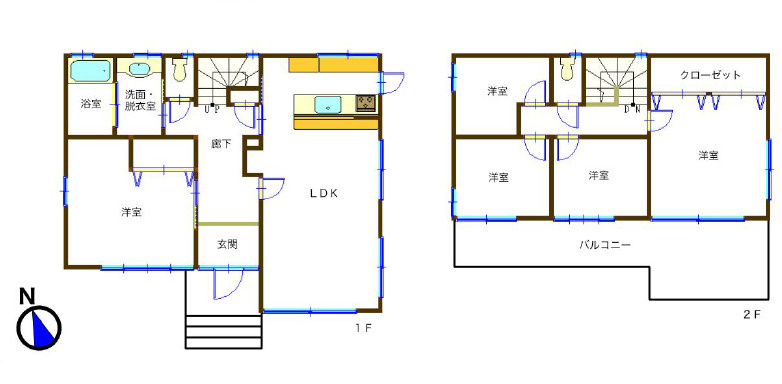二宮町富士見が丘1丁目　中古戸建の間取り