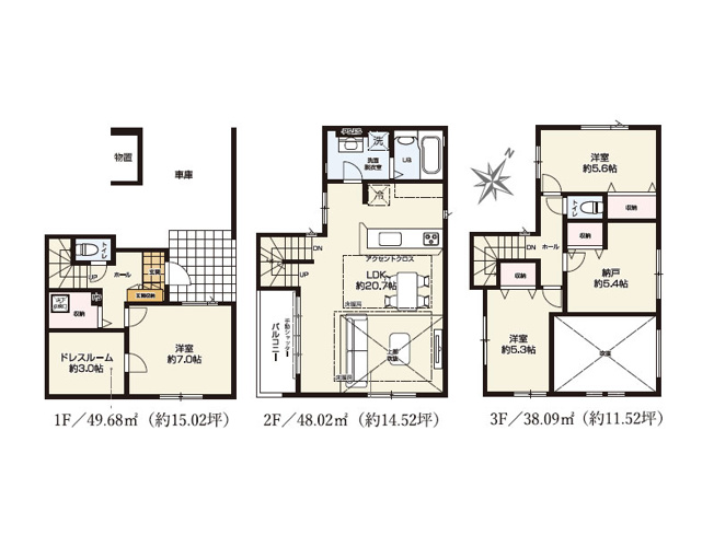 【間取り】 | ふじみ野市上福岡3丁目　新築一戸建住宅　全2棟　(ふじみ野店) | 1号棟/家事動線の良さと吹抜けのある開放的なリビングが魅力のプラン。※図面を基に作成しています。現況と異なる場合は現況を優先いたします。