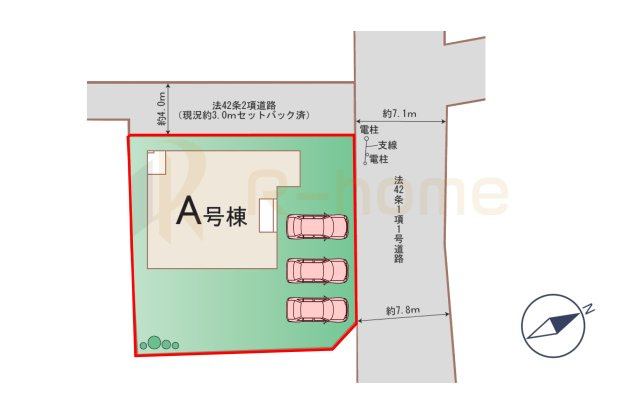 ひたちなか市釈迦町　新築戸建て　A号棟の区画図|大きなお買い物だからこそ、メリット・デメリットを伝えさせて頂きます。
R-homeにお任せください♪