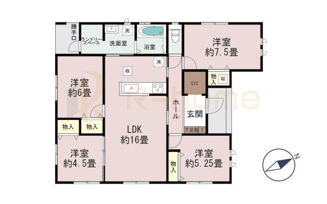 ひたちなか市釈迦町　新築戸建て　A号棟の間取り|4LDK＋SIC、土地面積294.74m2、建物面積89.84m2