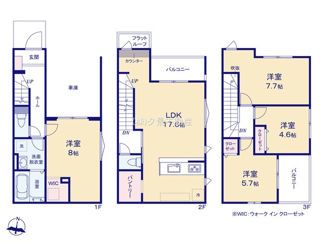 《仲介手数料無料》南区四谷３丁目6新築一戸建てCRAFT PiTの間取り
