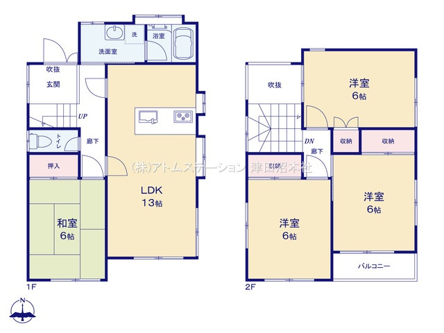 【間取り】 | アトムセレクト船橋市三咲５丁目中古戸建て