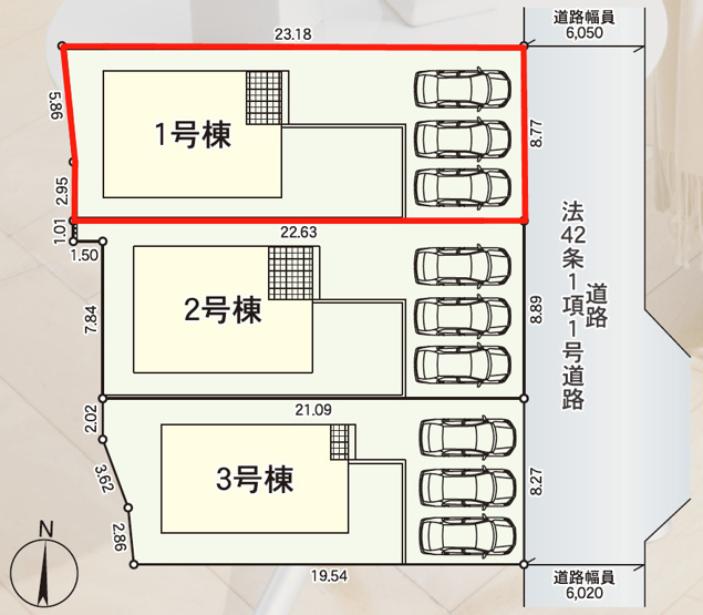 【区画図】 | Cradle garden　寒河江市仲谷地第4　1号棟 | ★内覧予約でブランド米2kg★