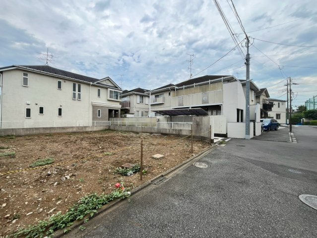 大田区久が原　建築条件付売地の前面道路含む現地写真