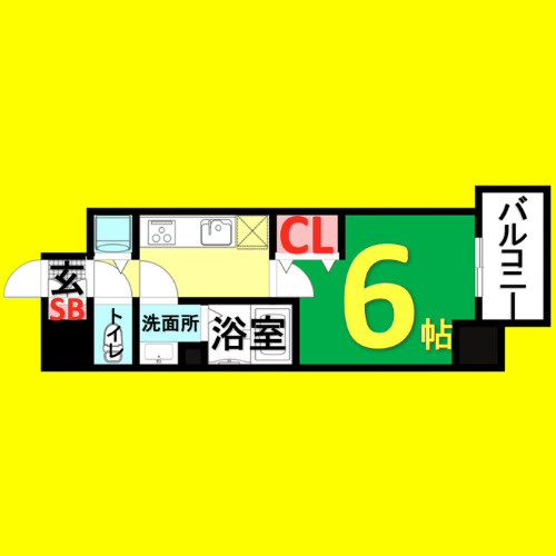 エステート金山　名古屋市賃貸　仲介手数料無料の間取り