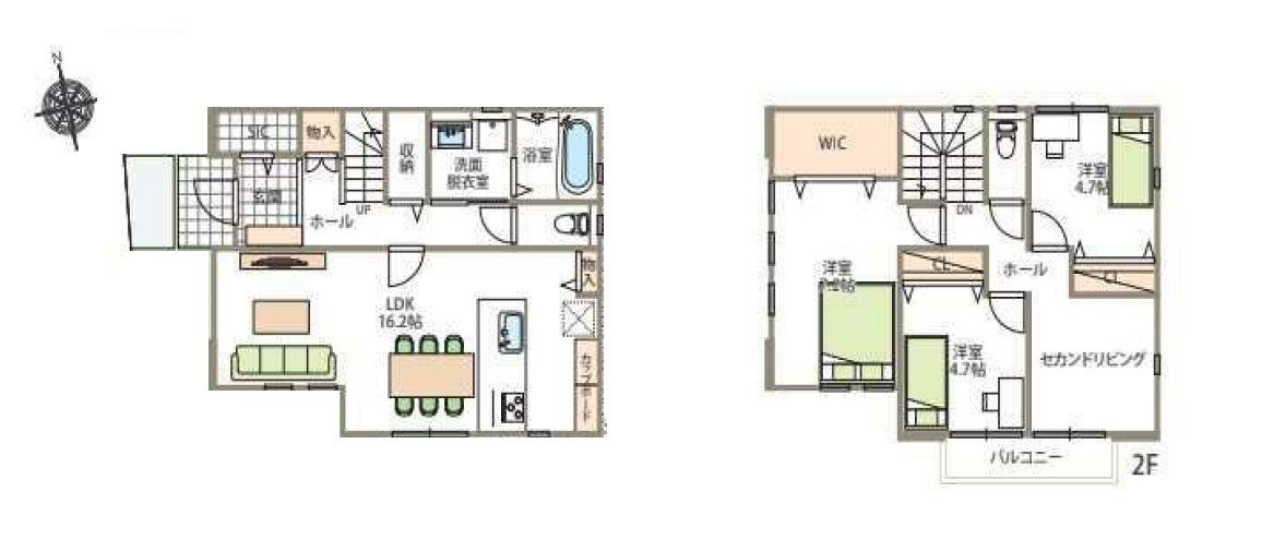 【中古戸建】高崎市江木町の間取り|■間取り図｜敷地面積：156.04（約47.2坪）　建物面積：98.53（約29.8坪）