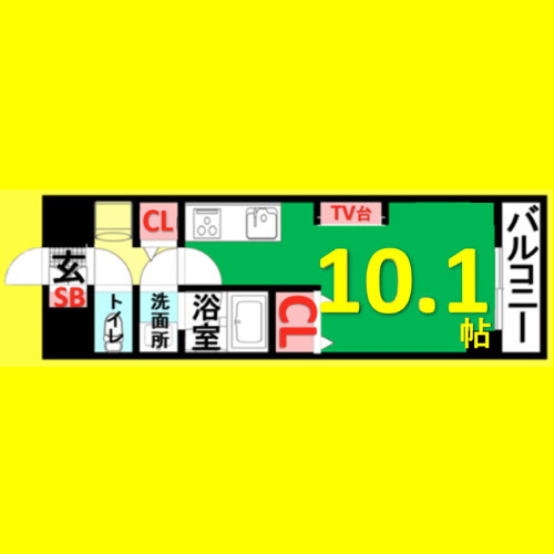 ノヴェル新栄　名古屋市賃貸　仲介手数料無料の間取り