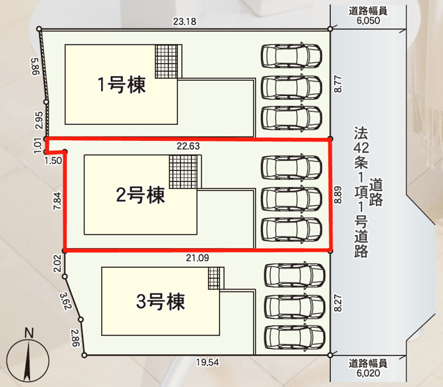 【区画図】 | Cradle garden　寒河江市仲谷地第4　2号棟 | ★内覧予約でブランド米2kg★