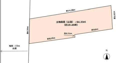 入谷1丁目売地の土地図