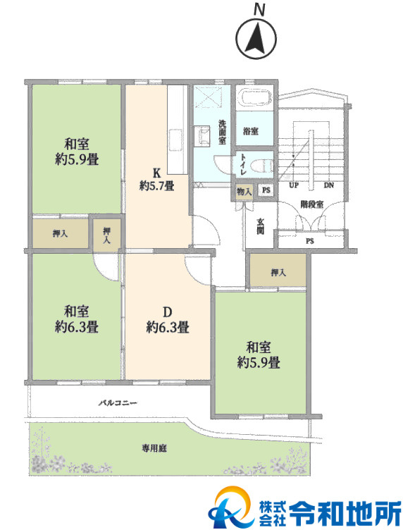 茅ヶ崎海岸松が丘ハイツH棟の間取り