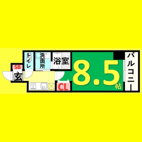 プランドール那古野　名古屋市賃貸　仲介手数料無料の間取り