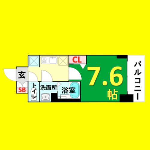 SHOKEN Residence 名古屋〈太閤通〉　名古屋市賃貸　仲介手数料無料の間取り