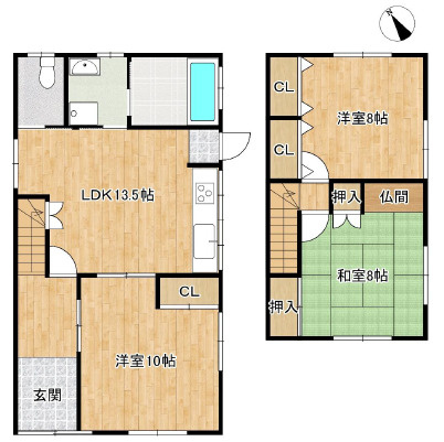姫路市大塩町　中古戸建の間取り|3LDKです。