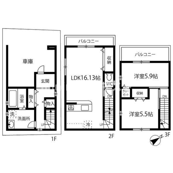 住吉1戸建の間取り