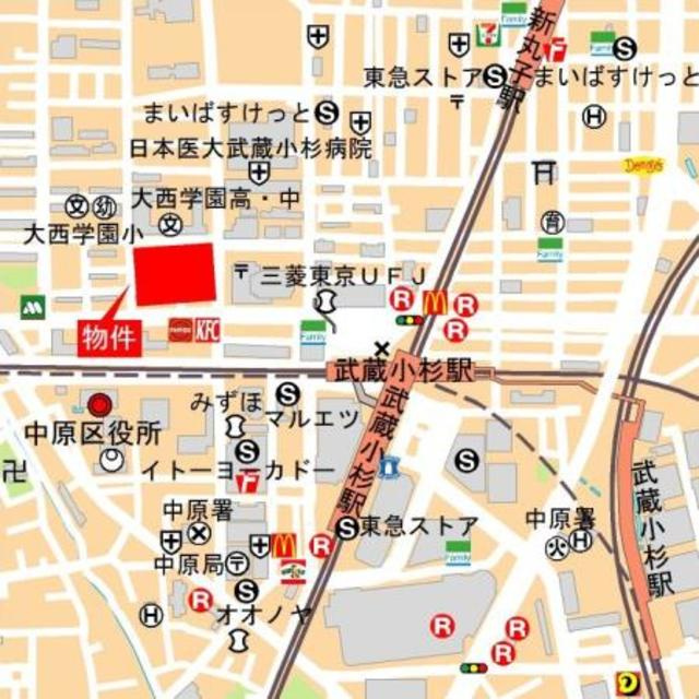 パークシティ武蔵小杉　ザガーデンタワーズイーストの地図
