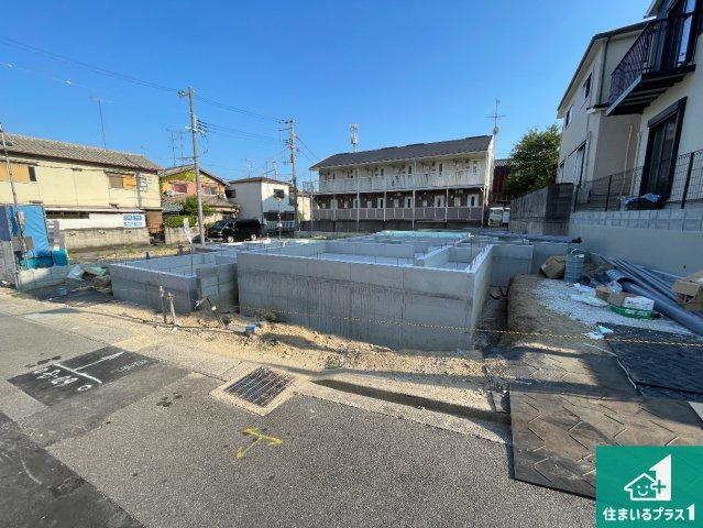 ★乙訓郡大山崎町大山崎尻江　第1期　新築一戸建ての外観|周辺は落ち着いた街並みの住宅地！子育てがしやすい住環境です！まだ未完成ですが、現地でしかわからない事もございます。是非一度ご覧ください。