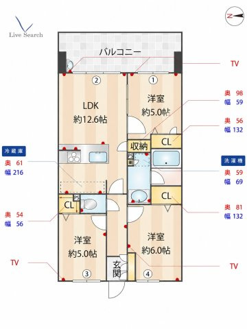 福岡市南区大橋１丁目の賃貸マンションの間取り