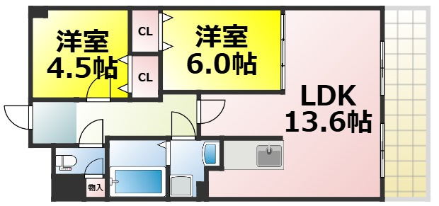 【間取り】 | アーデンコート西長堀 仲介手数料無料