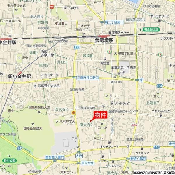 コートヤード深大寺の地図