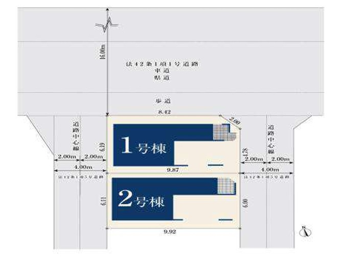 市川市鬼高３丁目３２６②の区画図