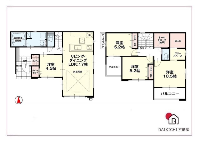 【間取り】 | 熊谷市拾六間1期　リガーレⅡ　新築戸建　全2区画　2号棟
