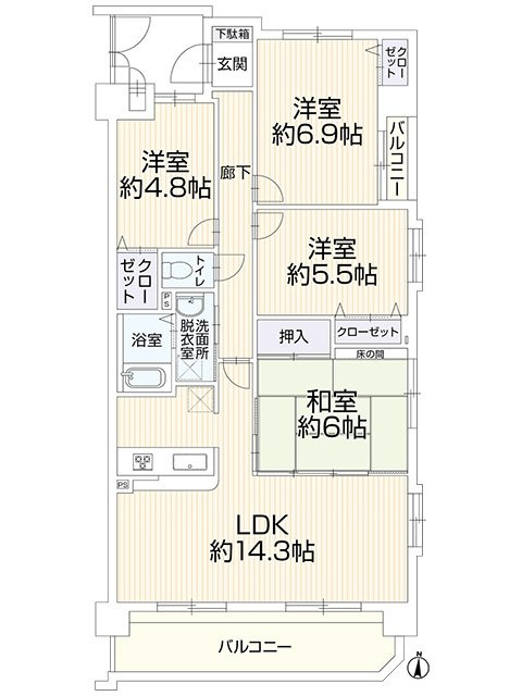 宝マンション滝ノ水第七Ａの間取り|間取図　※図面と現況が異なる場合は現況優先といたします。