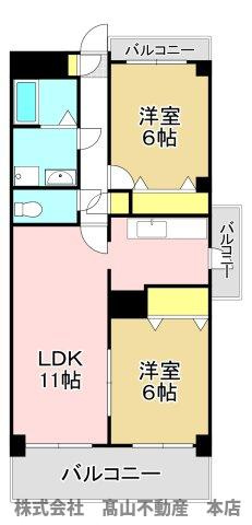 宗像市東郷１丁目の賃貸マンションの間取り