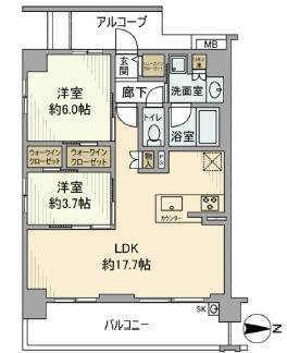 プレサンスロジェ甲子園口ルミエの間取り
