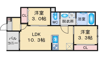 【間取り】 | REGALEST鶴舞 | 略図の為、現状優先