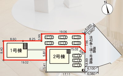 【区画図】 | Cradle garden　寒河江市若葉町第2　1号棟 | ★内覧予約でブランド米2kg★