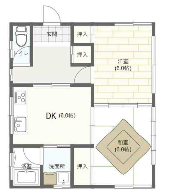 長生郡白子町北高根　平屋中古戸建の間取り|図面と現況に相違がある場合、現況を優先致します。