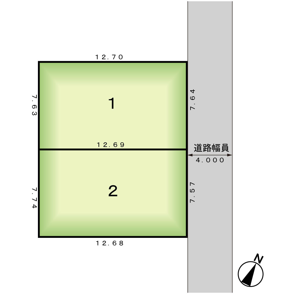 練馬区立野町全２棟新築戸建　長期優良認定住宅の区画図
