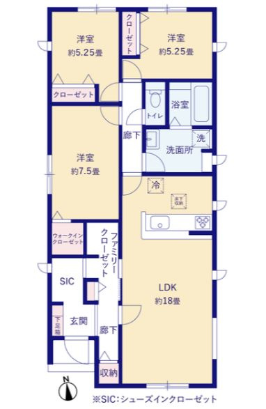 GRAFARE 高崎市下中居町2期 新築 3号棟の間取り|現地撮影