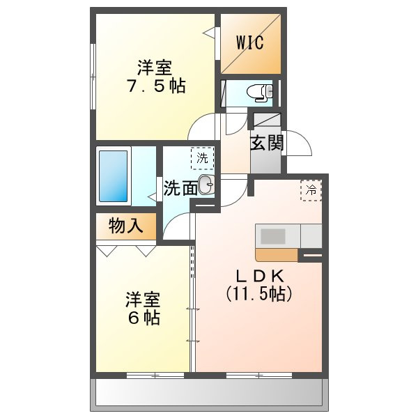 サニープレイス塩屋台の間取り