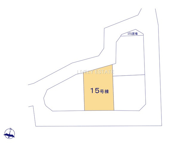 草加市苗塚町 新築分譲住宅 全16棟 15号棟の区画図