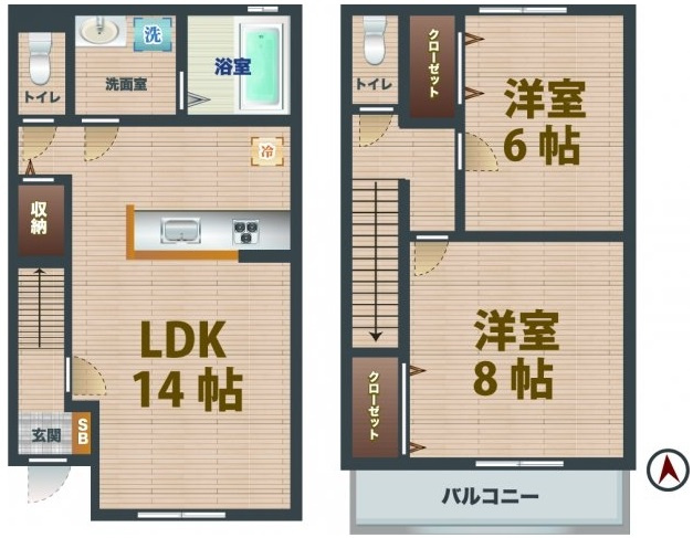 【間取り】 | J Wing East/West | 2LDKのお部屋です。