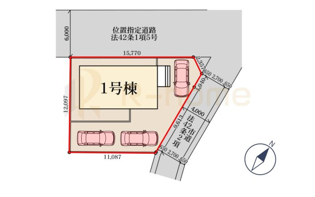 第1石岡市石岡　新築戸建て　1号棟の区画図|大きなお買い物だからこそ、メリット・デメリットを伝えさせて頂きます。
R-homeにお任せください♪